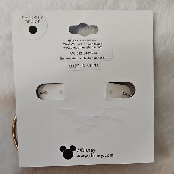 Disney Mickey Mouse Silhouette Hoop Earrings Gold Tone Enamel Pink Gems Clicktop - Picture 3 of 4